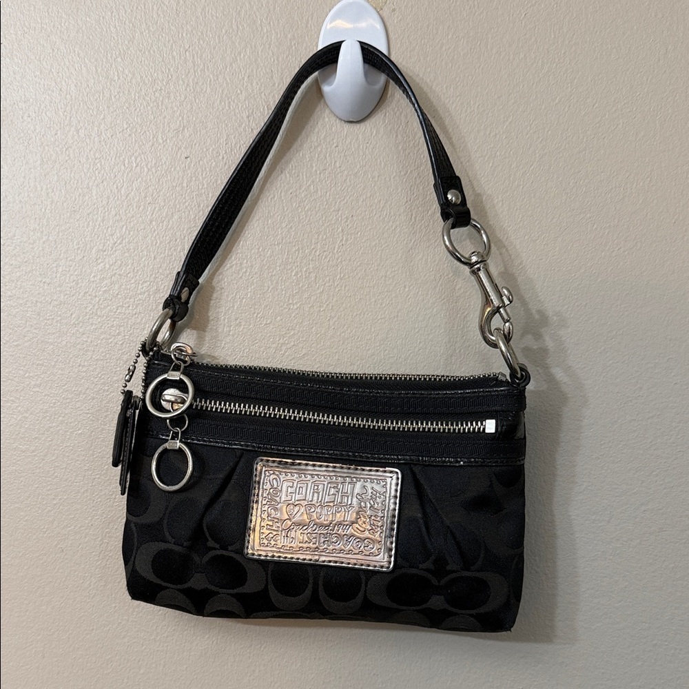 Coach Black and Silver Wristlet